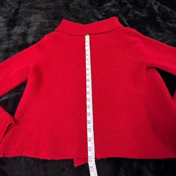 Adrienne Vittadini Red Rhinestone Cardigan Sweater Medium - Picture 11 of 13